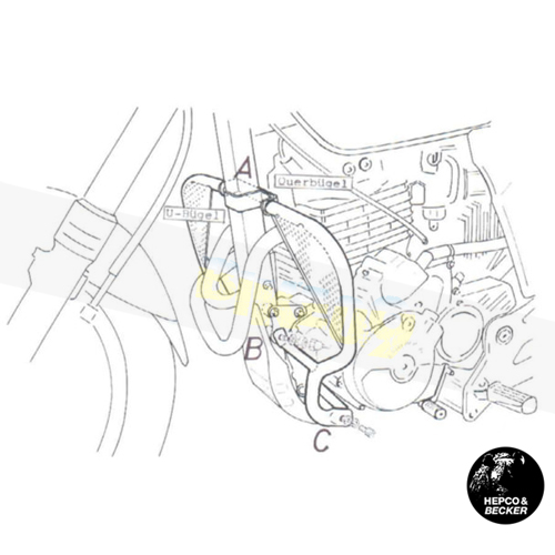 혼다 SLR 650/비거 엔진 프로텍션 바- 햅코앤베커 오토바이 보호가드 엔진가드 502108 00 01